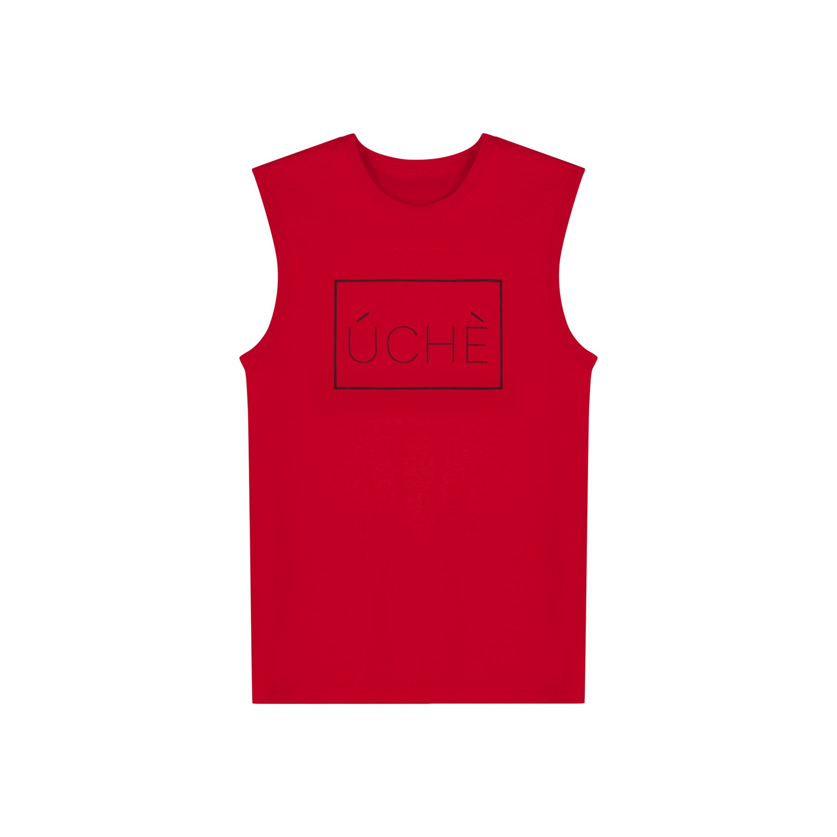 T-shirt sans manches avec logo ÚCHÈ rouge