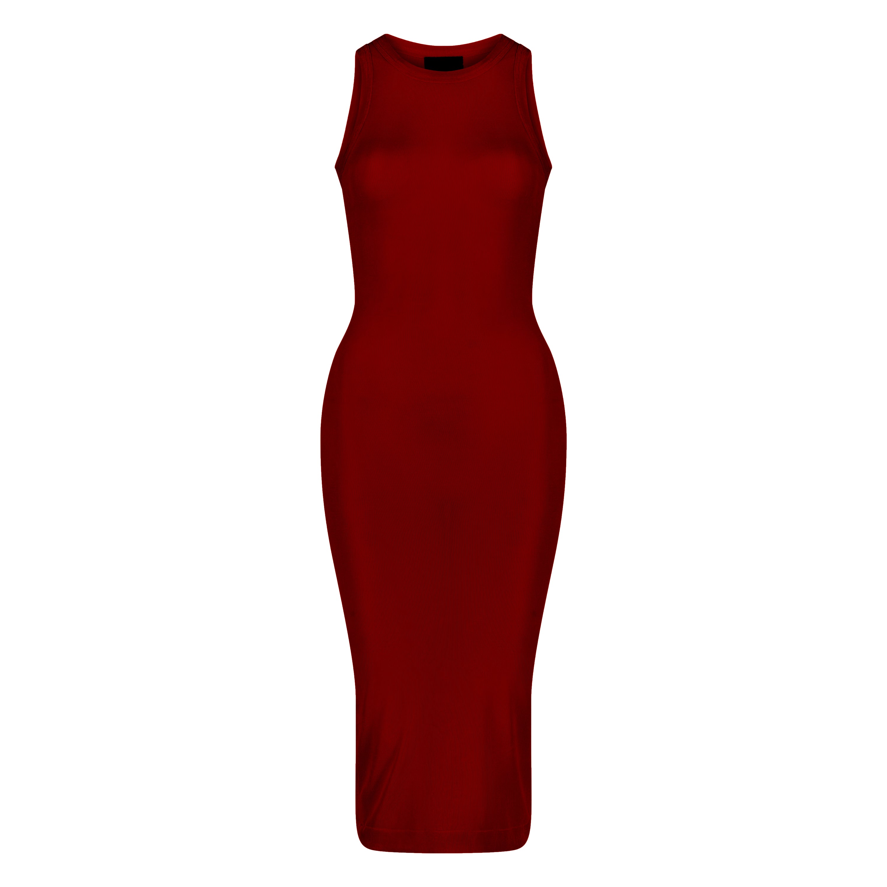 Semi-Sheer Dress In Burgundy, M Semi-Sheer Dress In Burgundy, M