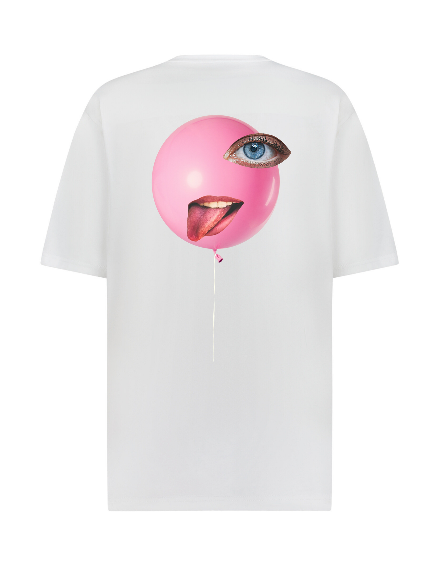 T-shirt blanc avec visage de ballon