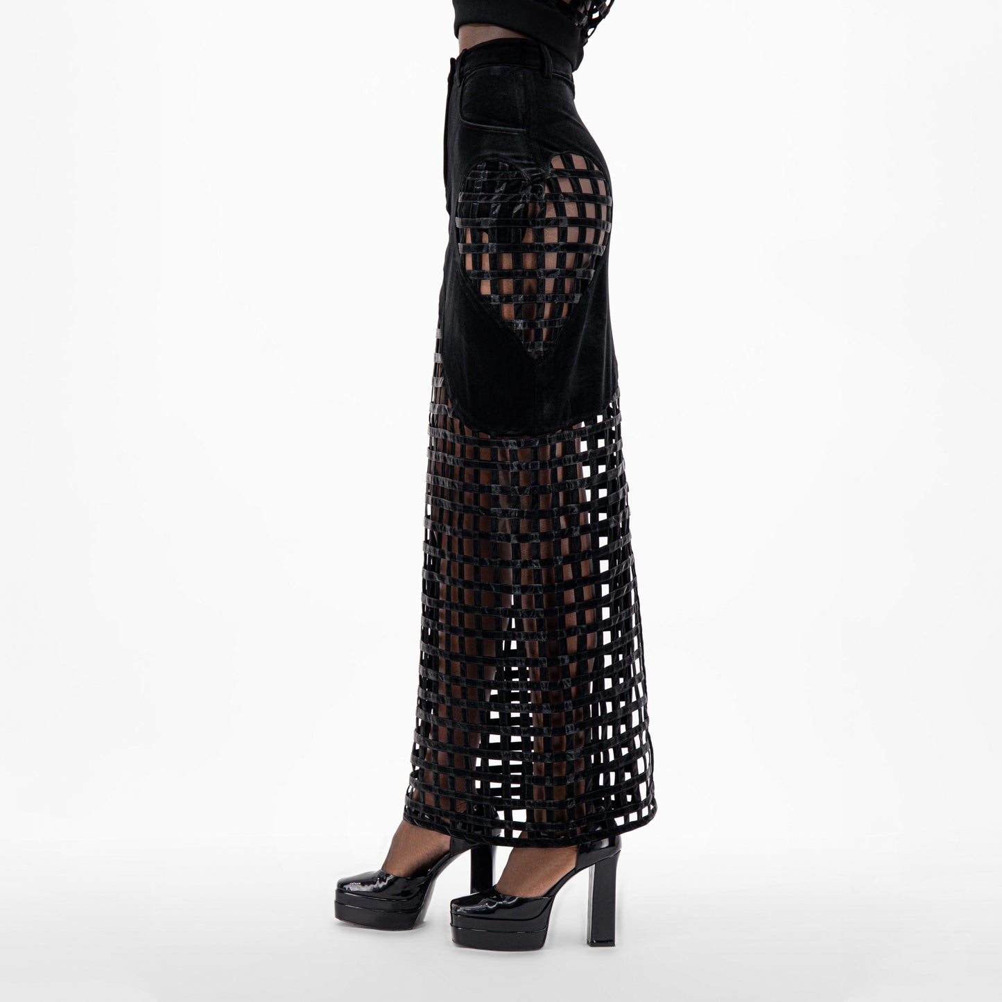 Black Velvet Maxi Skirt