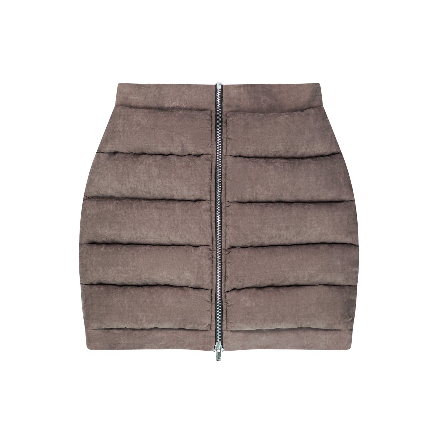 Brown Mini Puffer Skirt