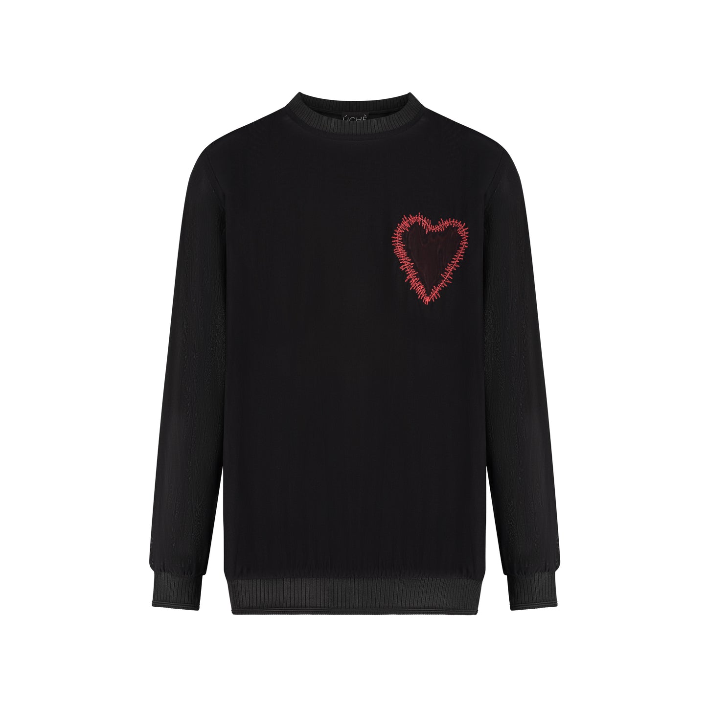 Red Heart Detail Sweater