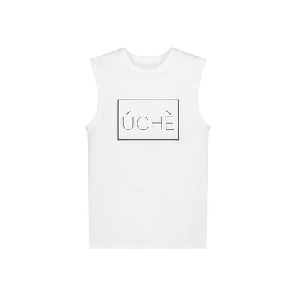 White ÚCHÈ Logo Sleeveless Shirt