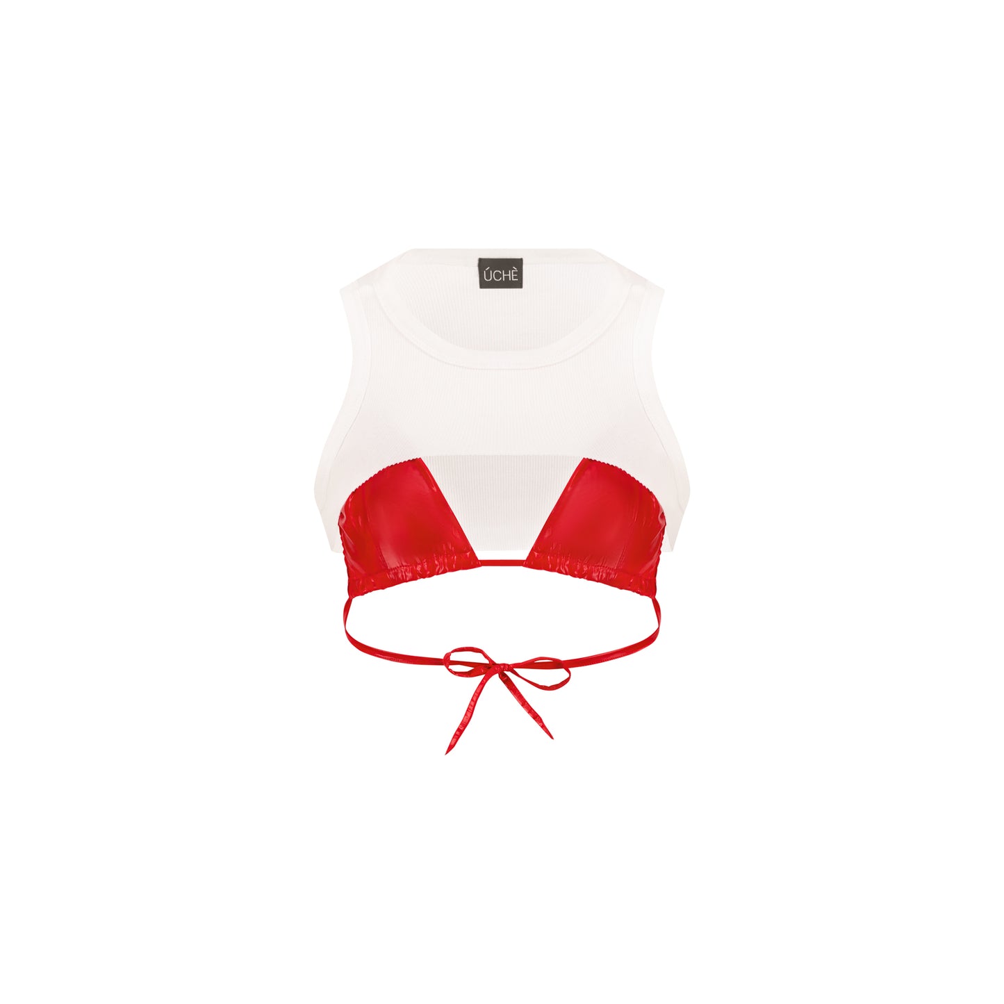 Red Bikini Layered Tank Top