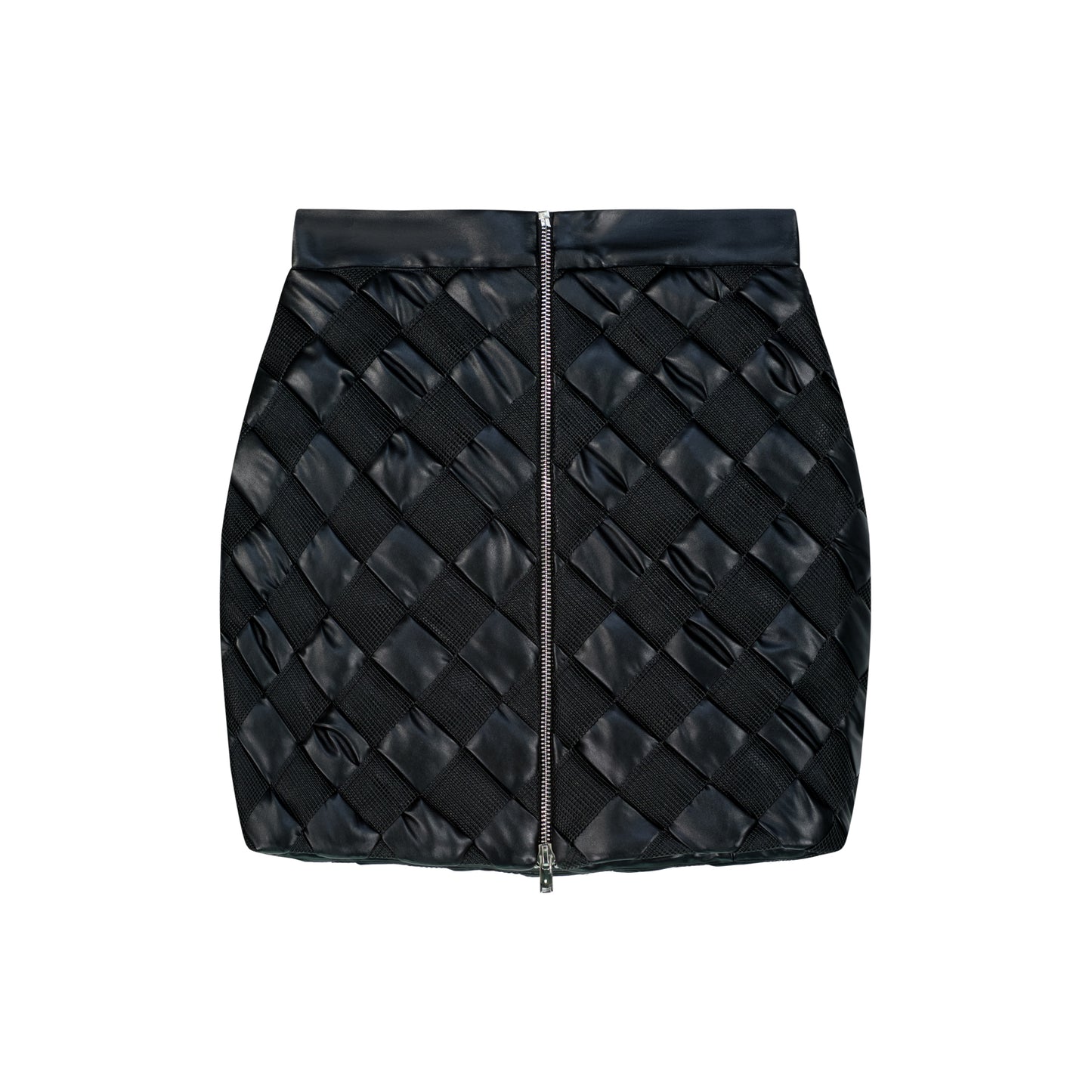 Braided Faux Leather Skirt