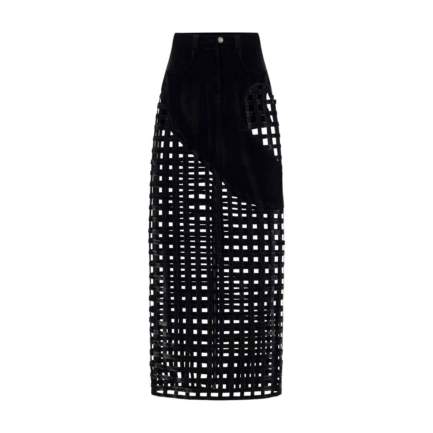 Black Velvet Maxi Skirt