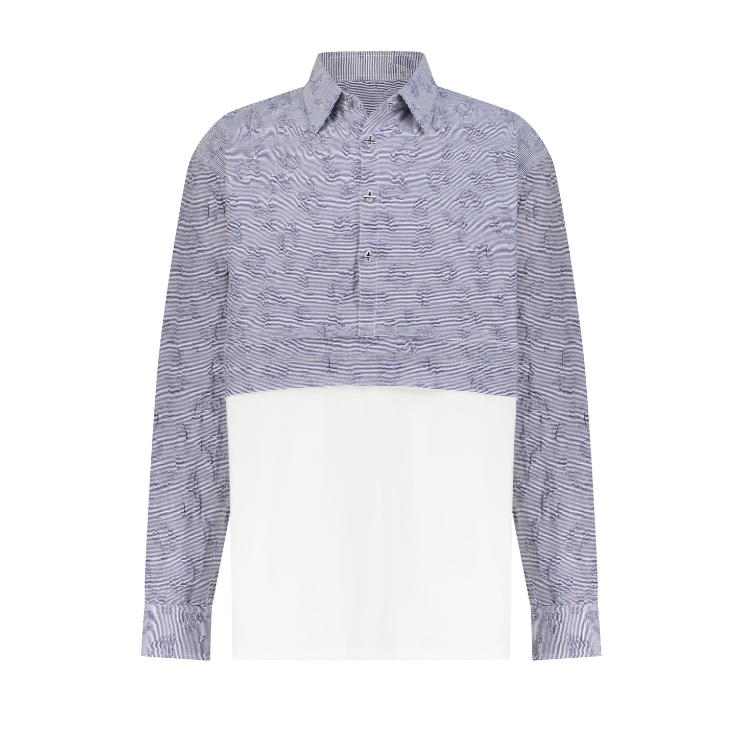 Jacquard Two Tone Collar Shirt