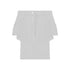 ÚCHÈ White Faux Leather Cut Out Skirt - Stylish mini skirt featuring cut-outs on both sides, complete with metallic button and zipper closure for a chic look.