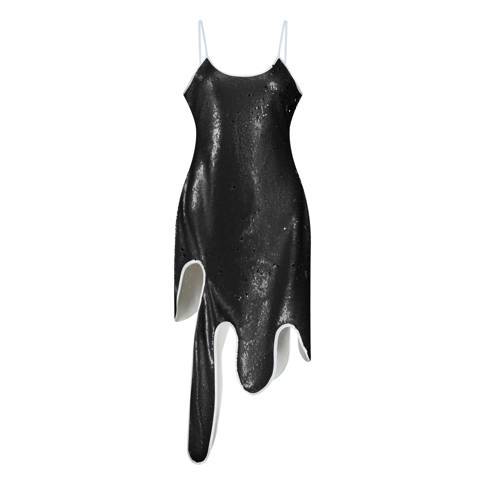 Sequin Wavy Dress - Black
