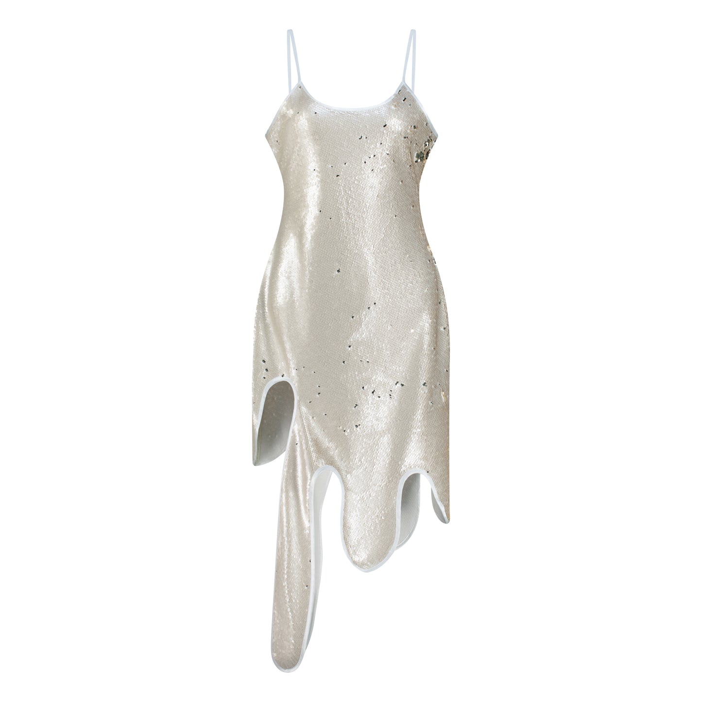 Sequin Wavy Dress - Silver