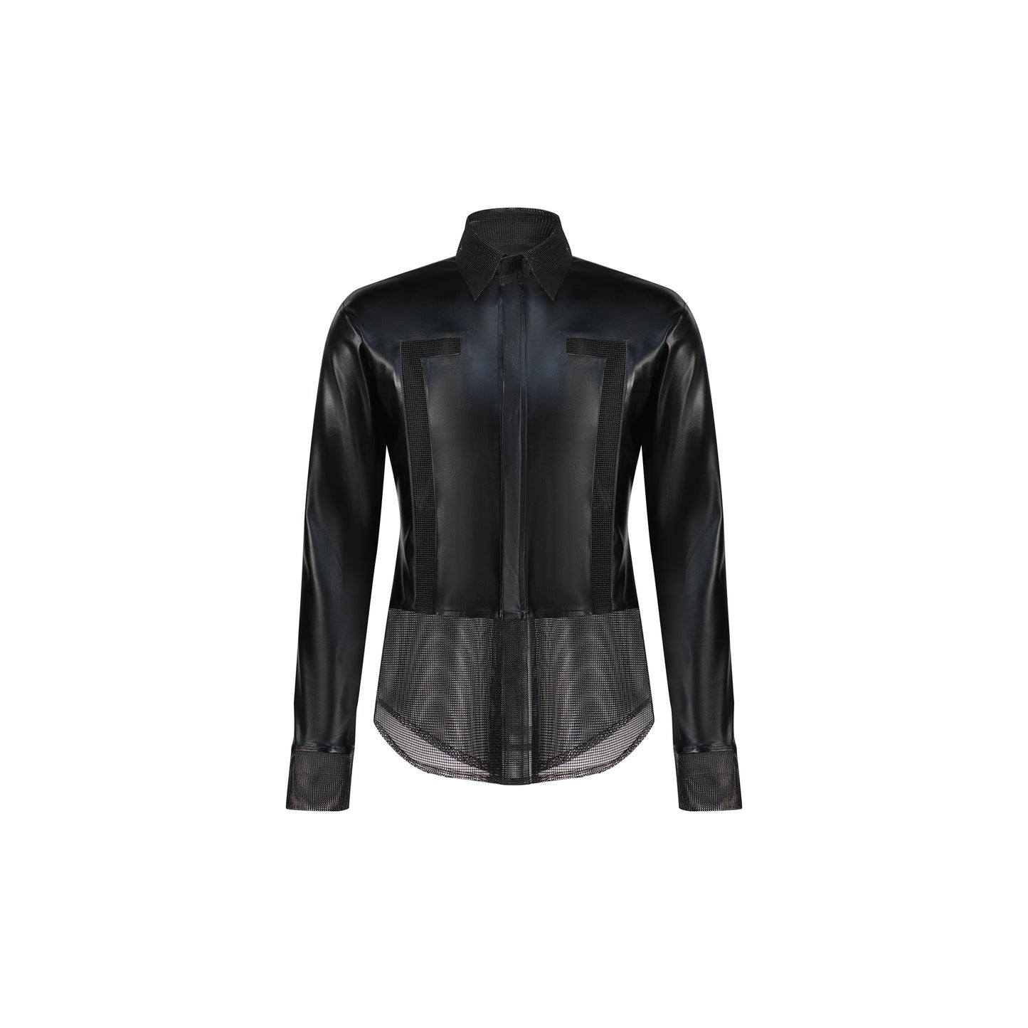 Leather Cut Out Detail Shirt