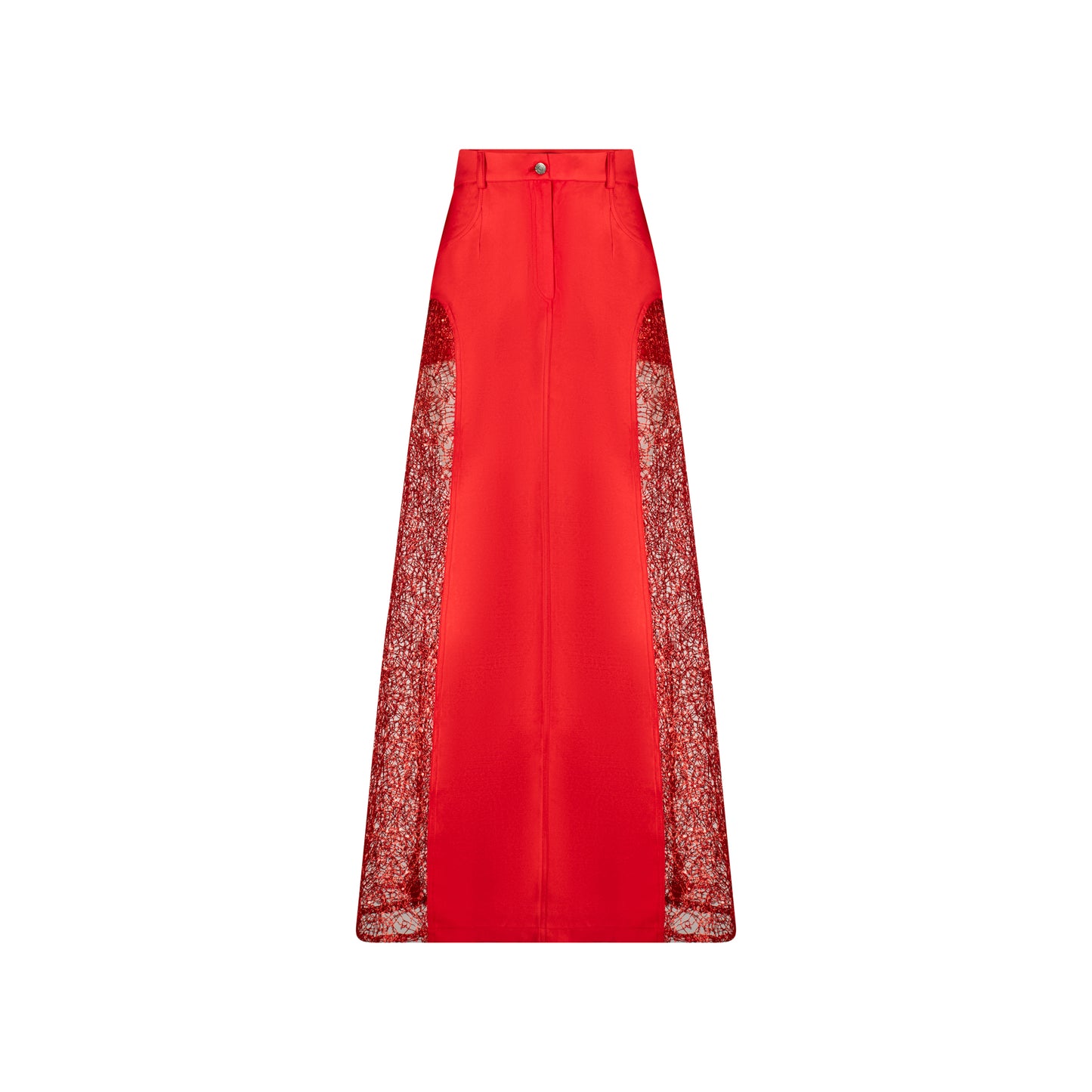 Red Lace Maxi Skirt