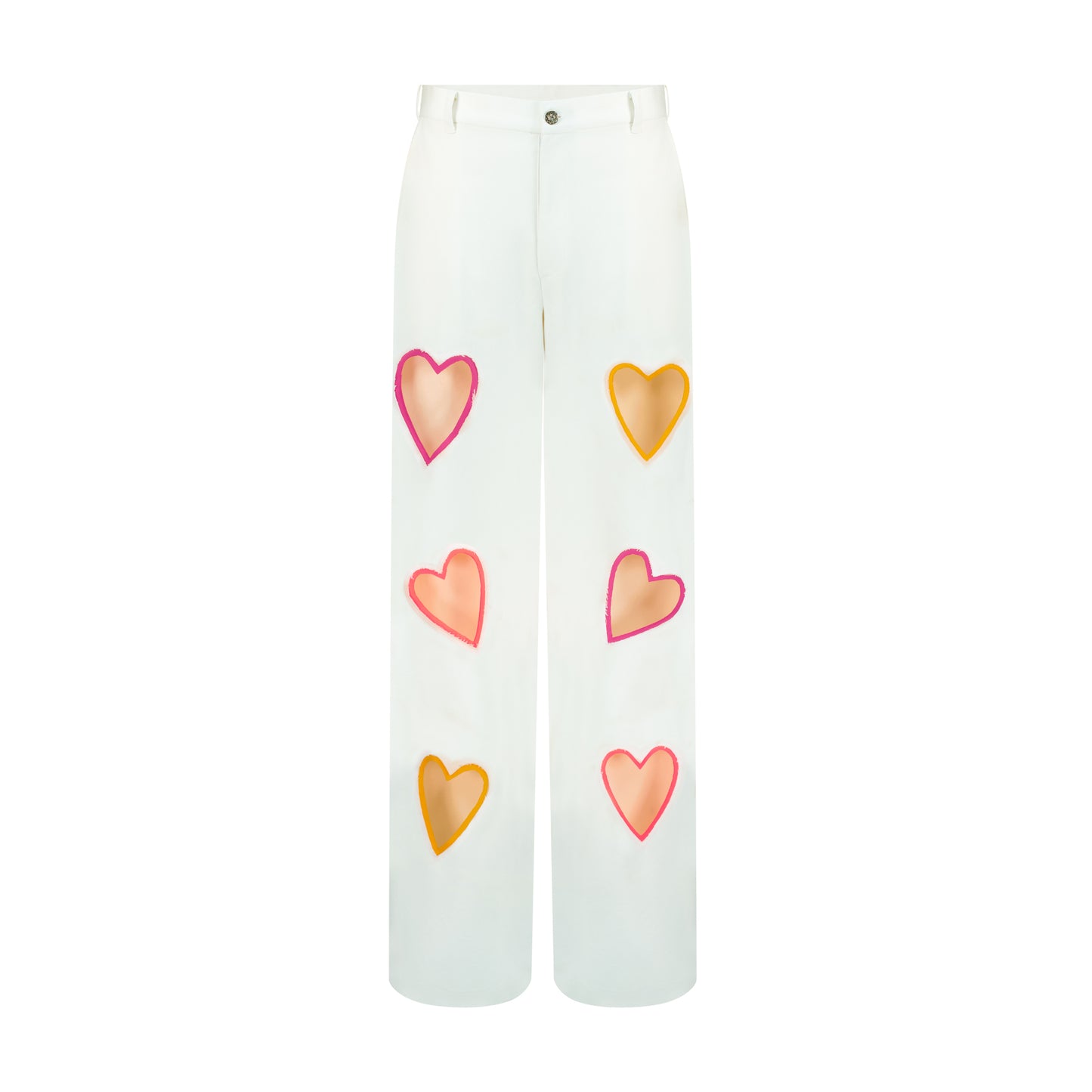 Multicolor Hearts Denim Pants