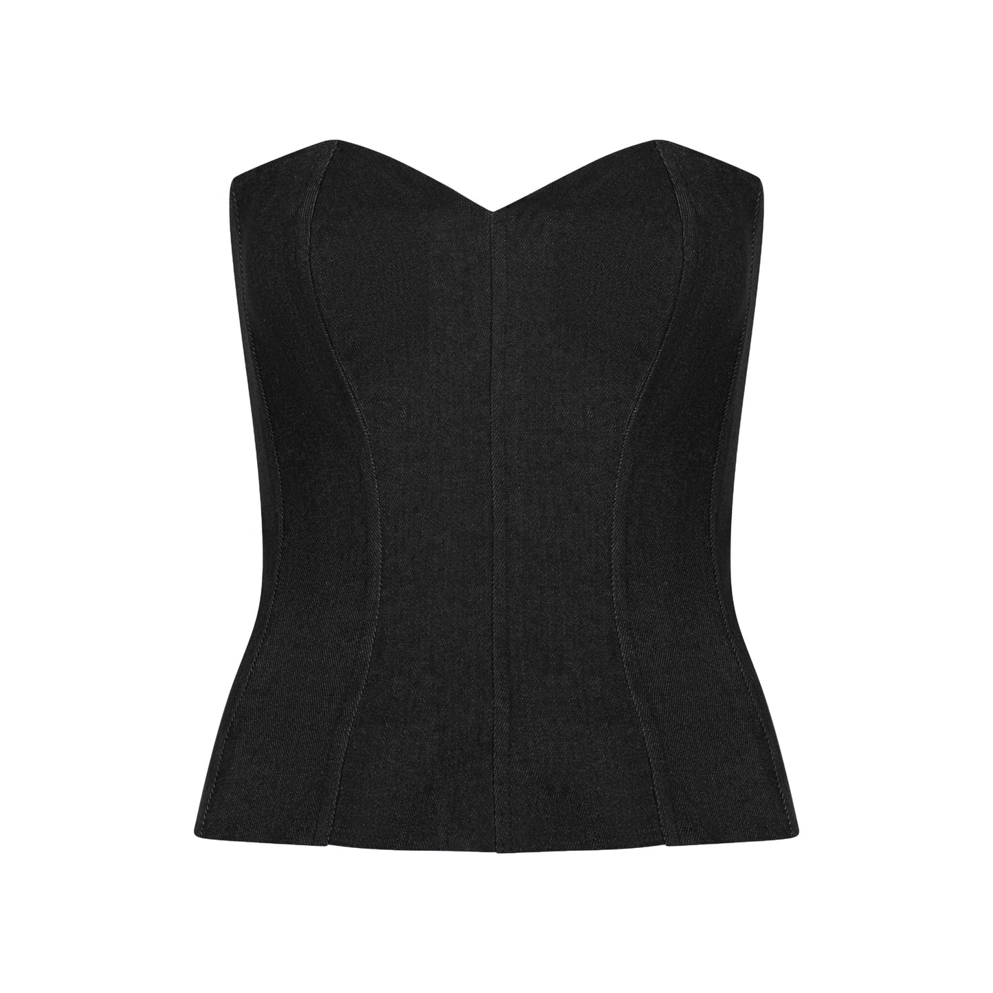 Black Denim Corset Top