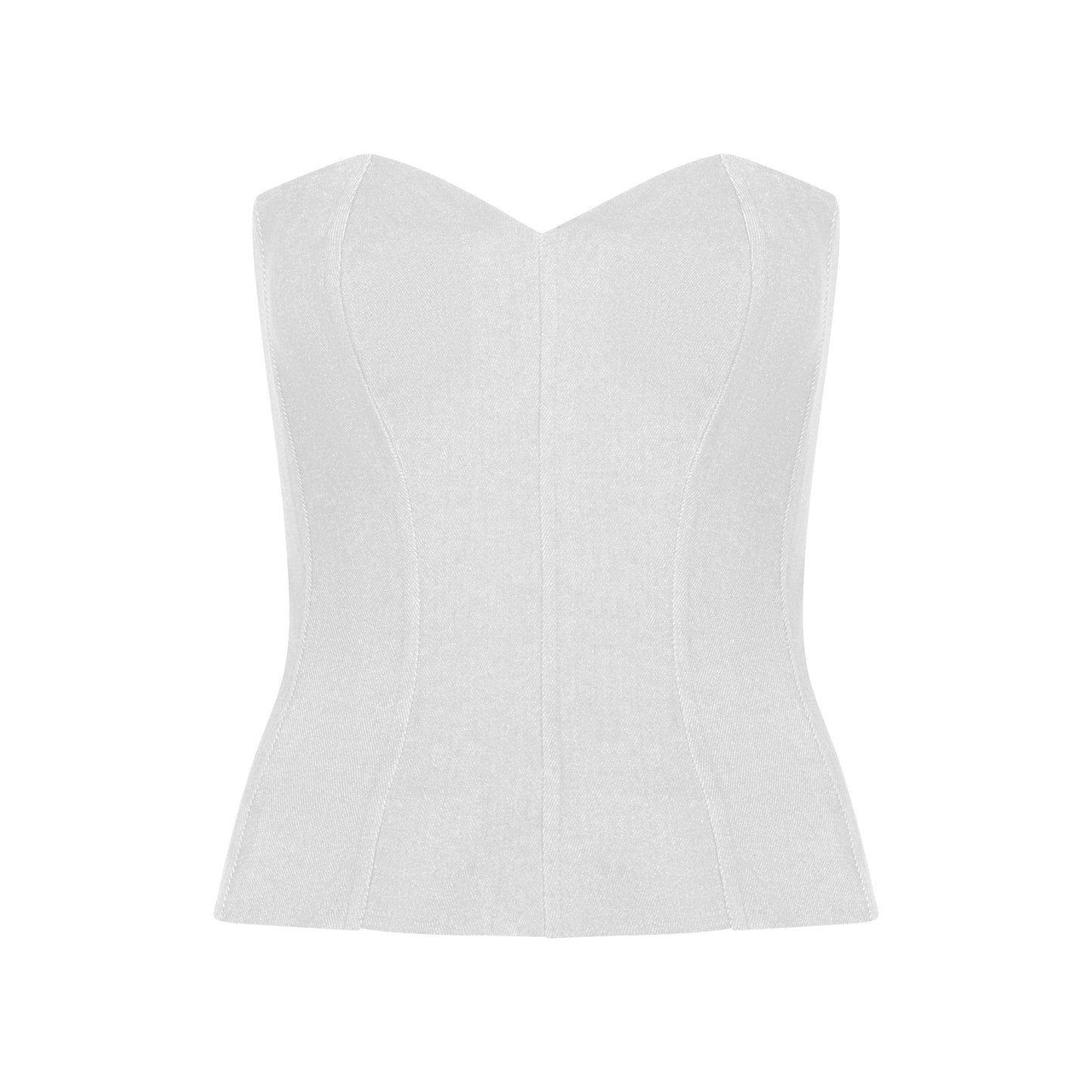 White Denim Corset Top