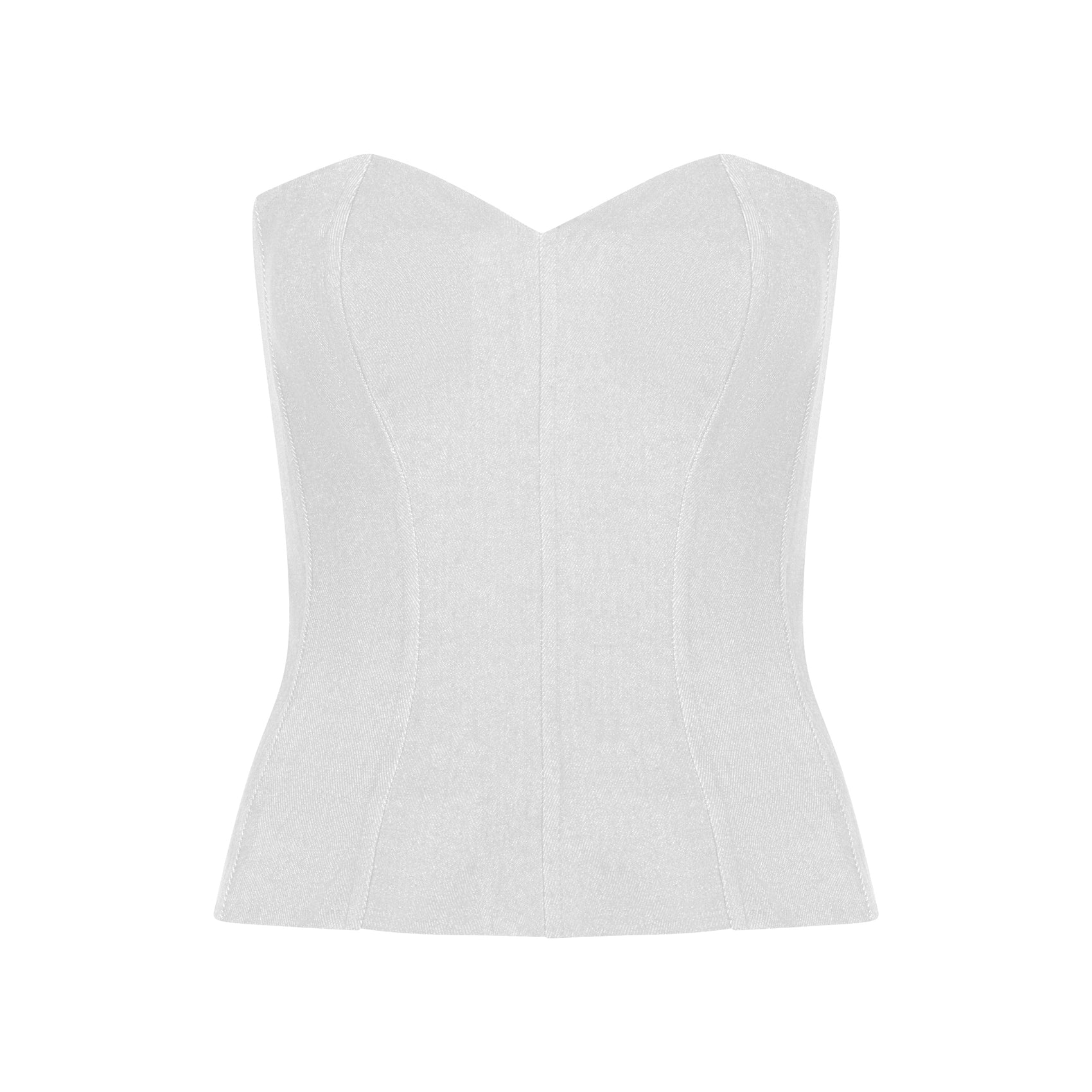 White Denim Corset Top