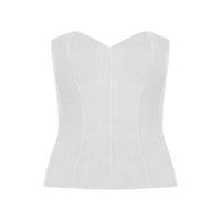 White Denim Corset Top