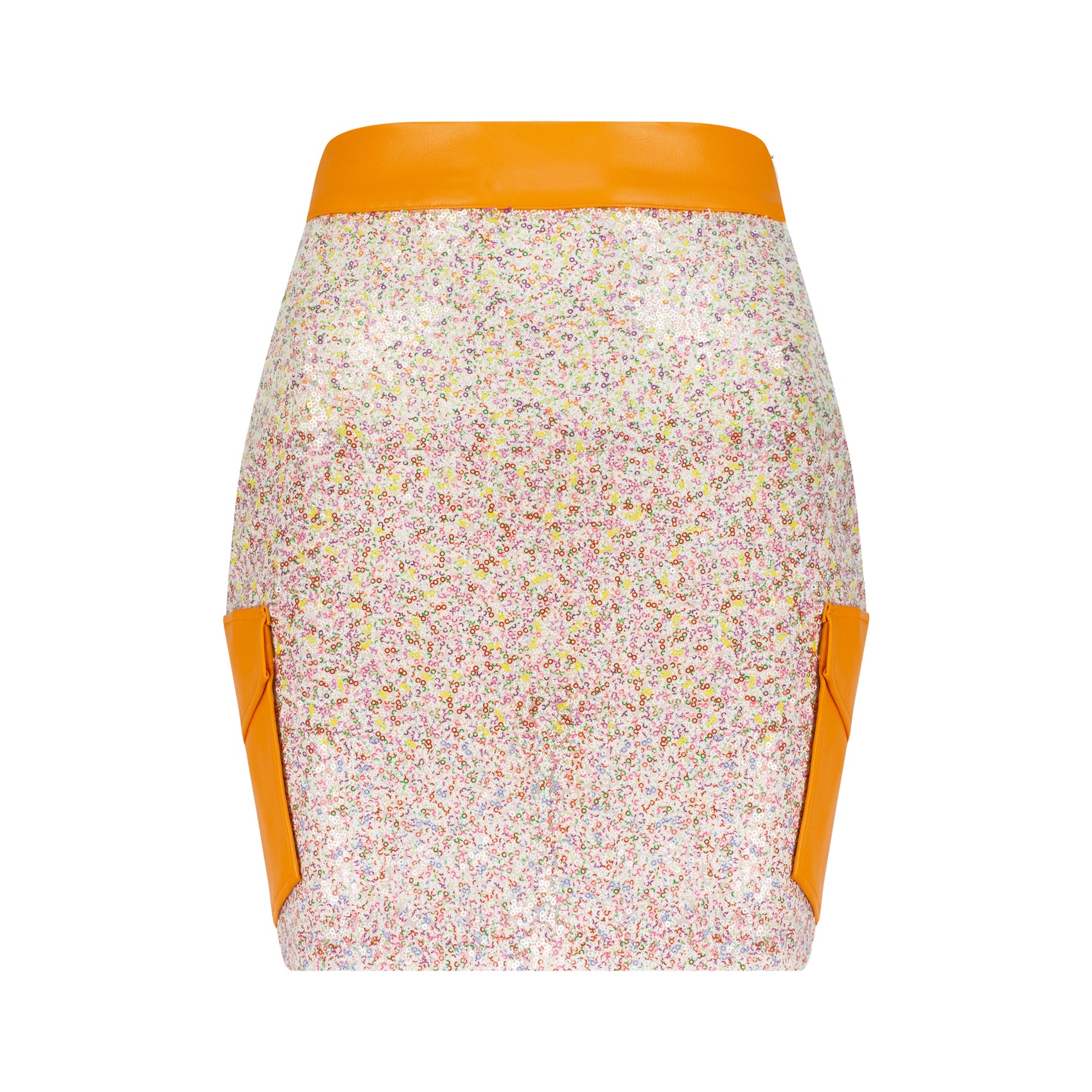 Orange Sequin Tom Boy Skirt