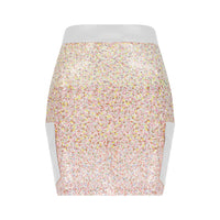 White Sequin Tom Boy Skirt