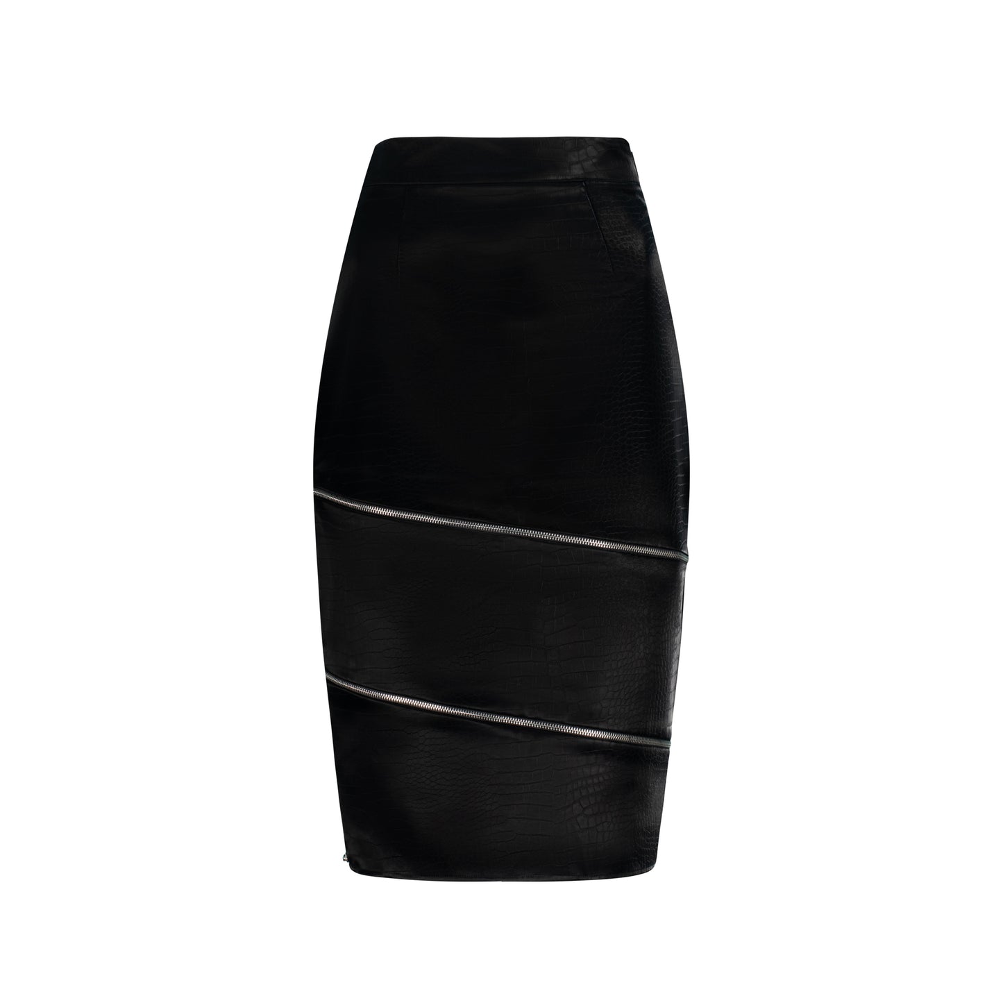 Spiral Zipper Pencil Skirt