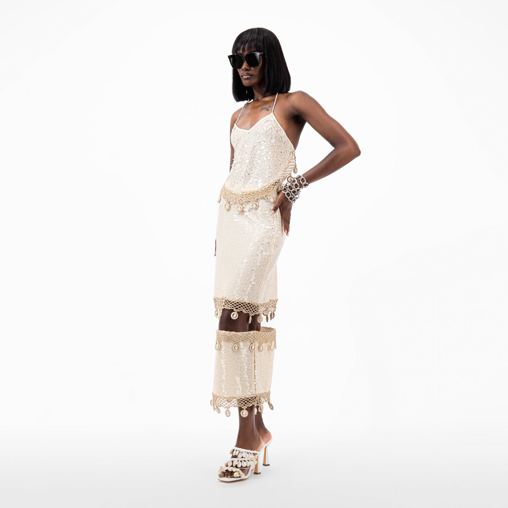 Floating Sequin Midi Skirt