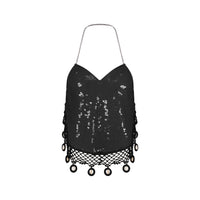 Sequin Halter Neck Crop Top