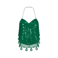 Sequin Halter Neck Crop Top