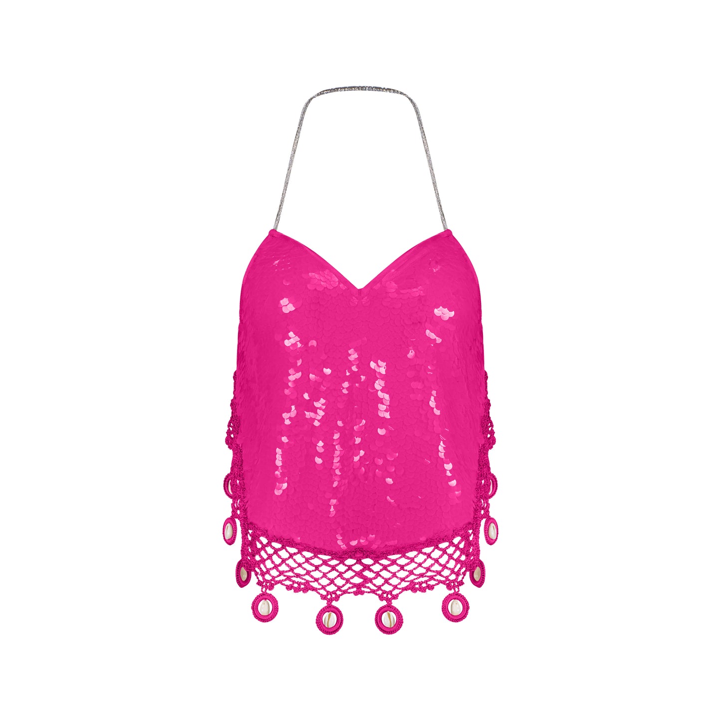 Sequin Halter Neck Crop Top