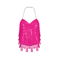 Sequin Halter Neck Crop Top