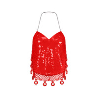 Sequin Halter Neck Crop Top
