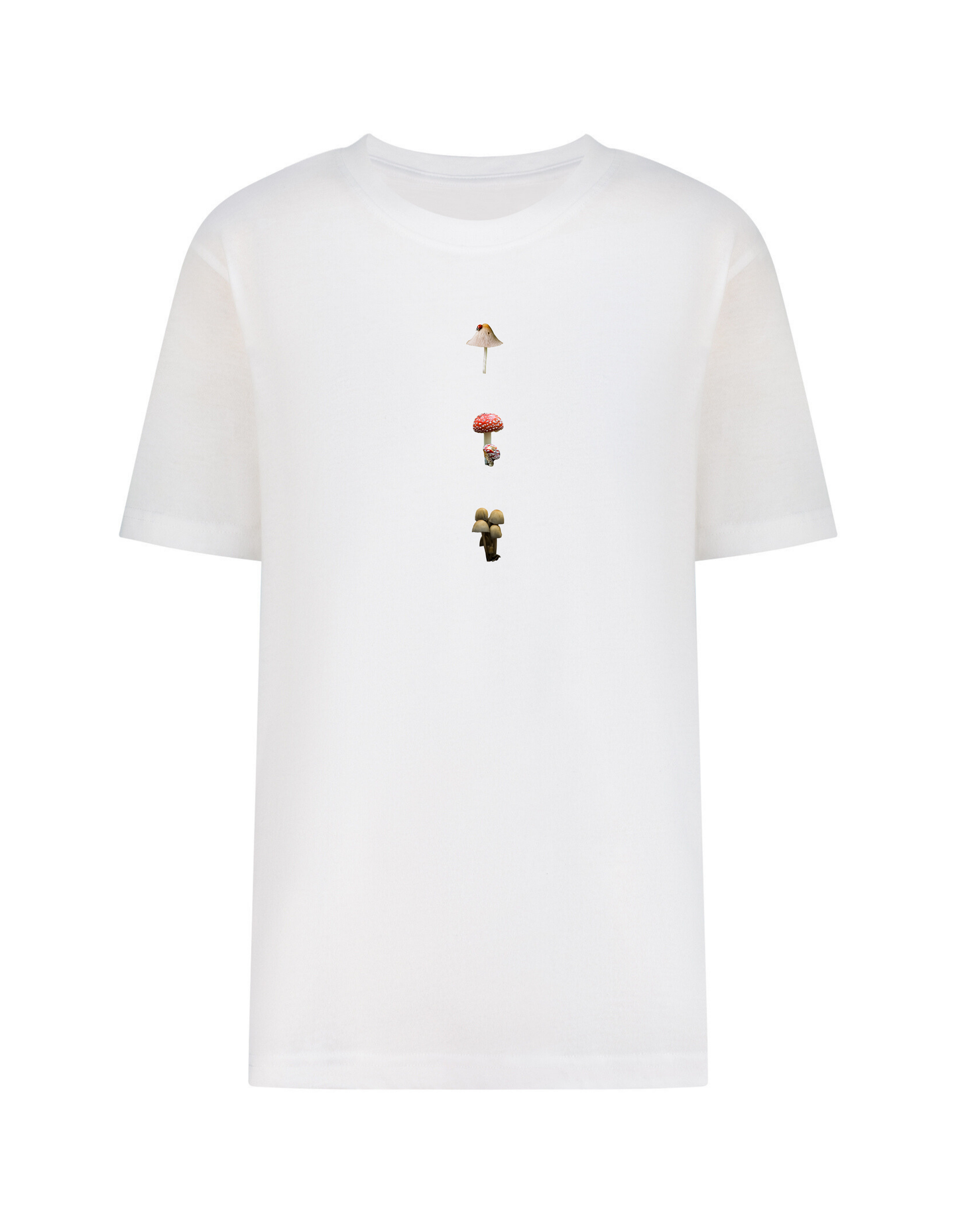 T-shirt blanc avec motif champignon