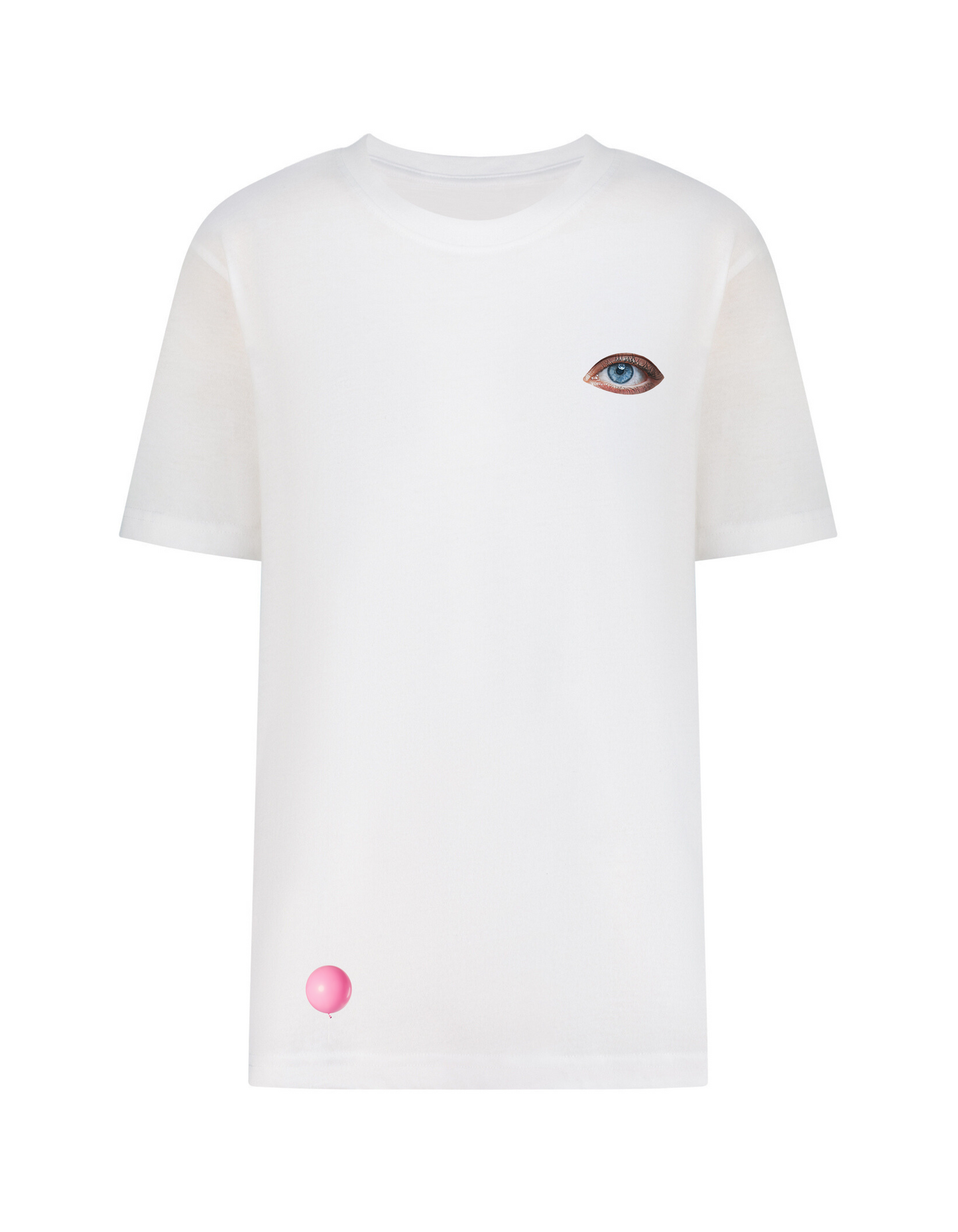 T-shirt blanc avec visage de ballon