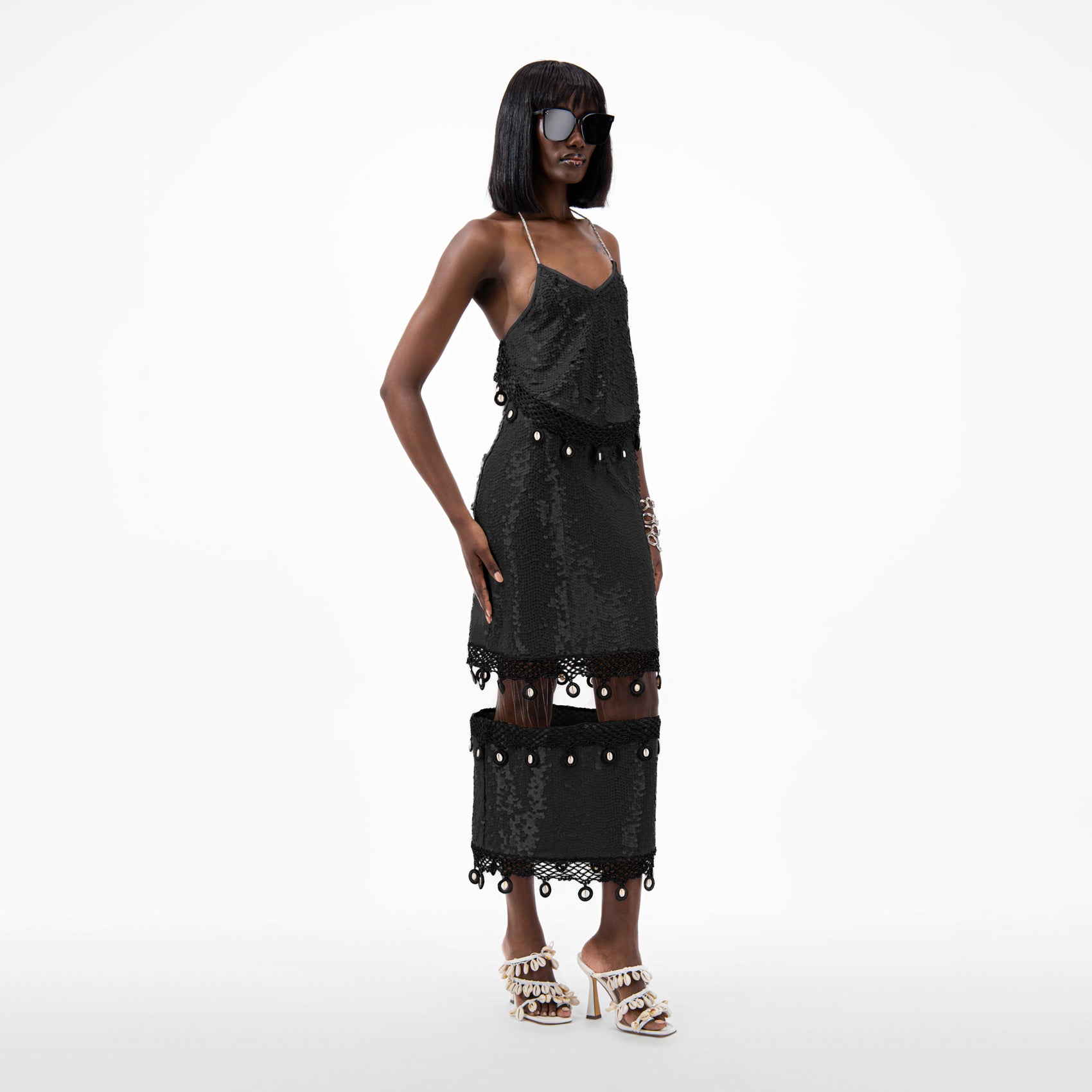 Floating Sequin Midi Skirt