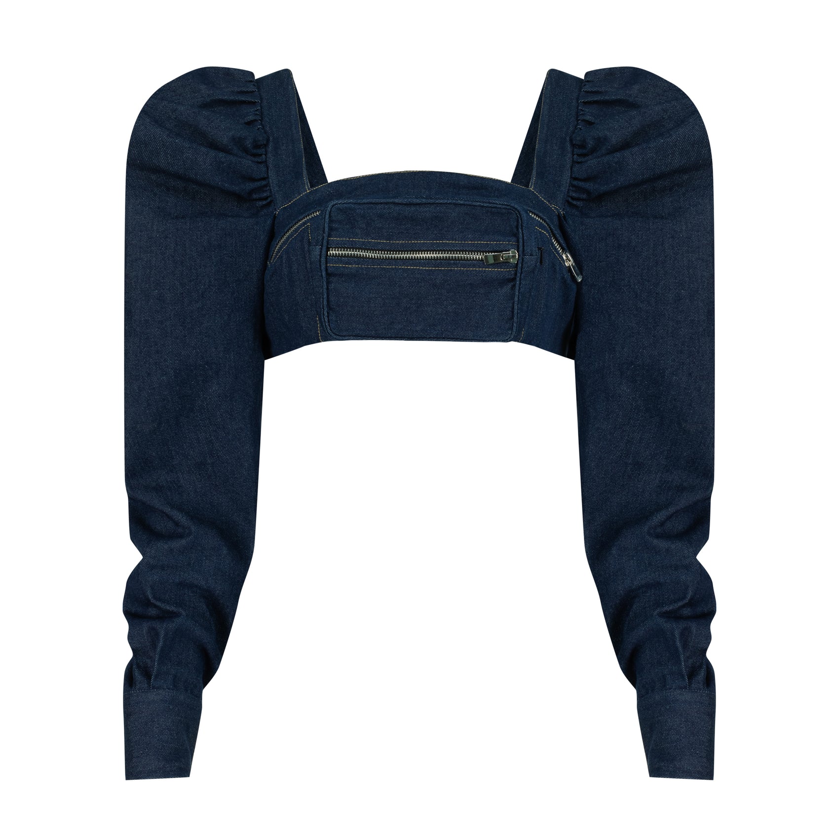 Denim Long Sleeve Bumbag Top