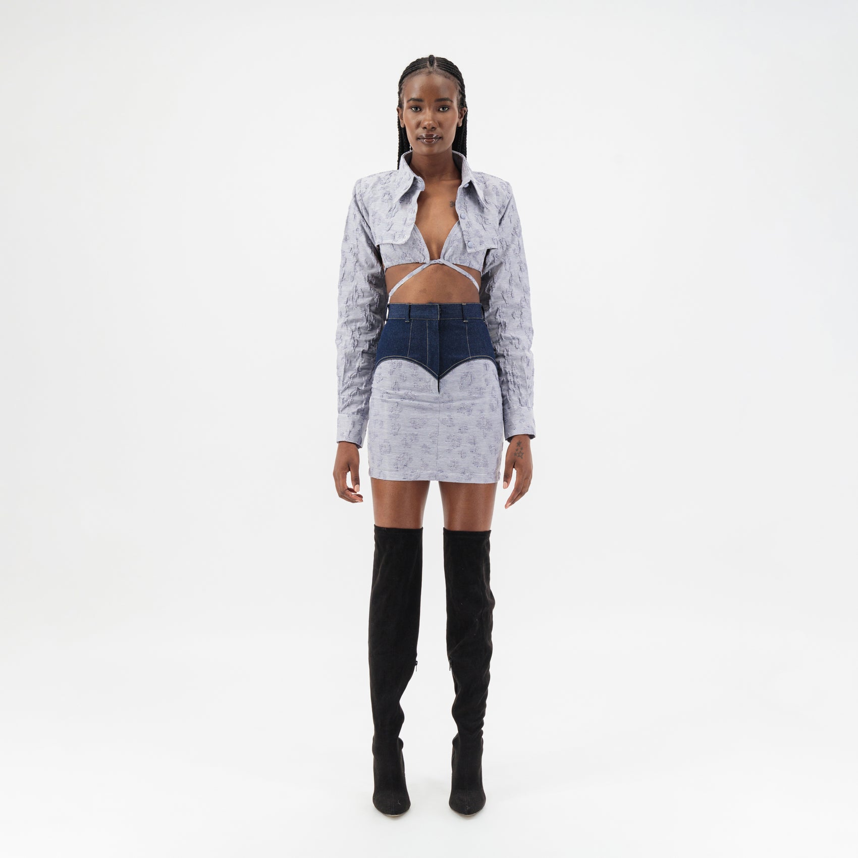 Embossed Jacquard Heart Skirt