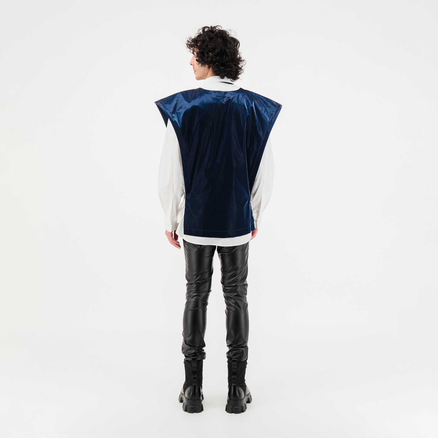 Navy Blue Metal Vest