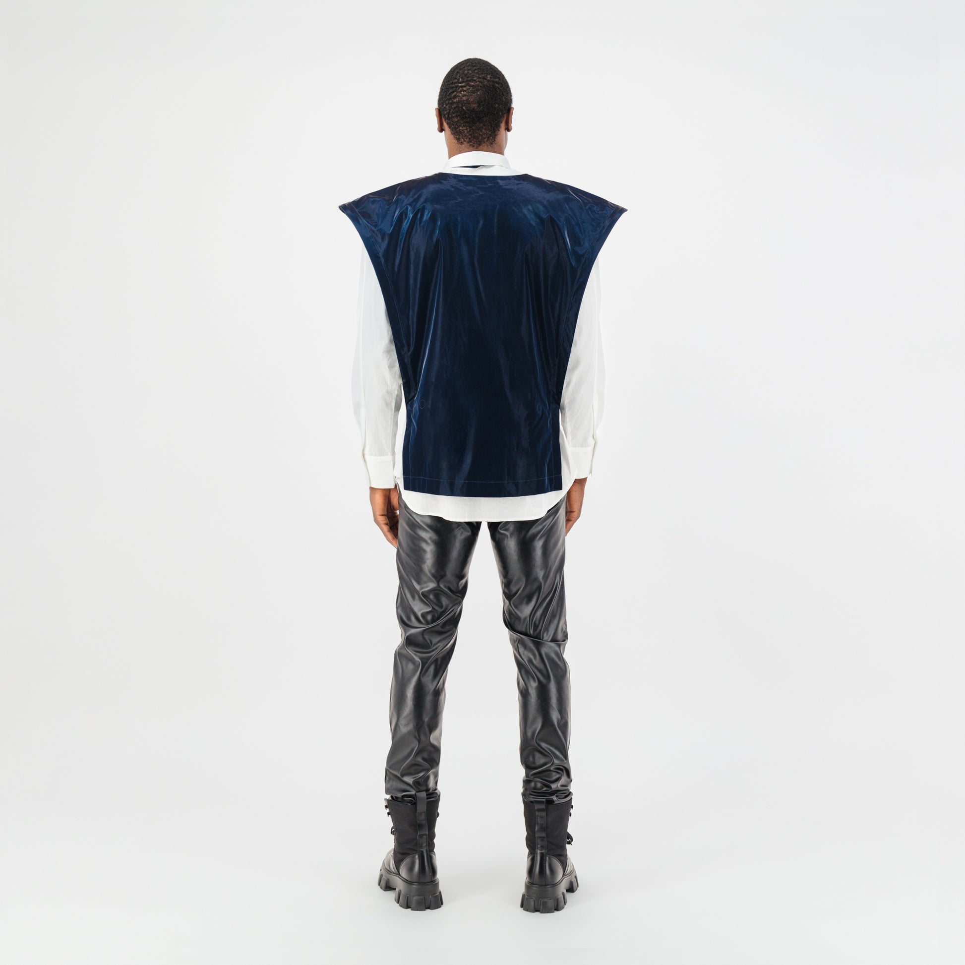 Navy Blue Metal Vest