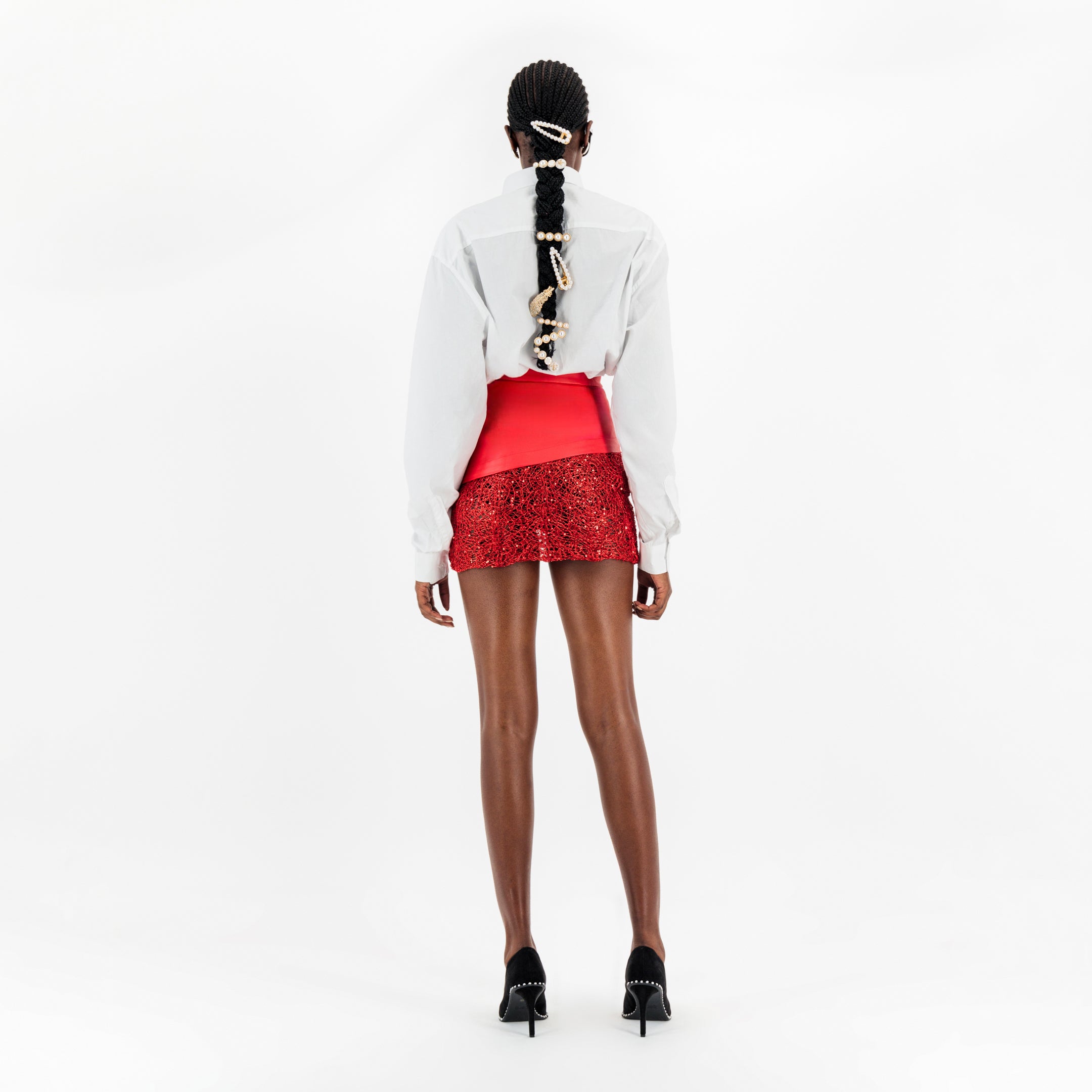 【KASHIKO】Faux Alligator Wrap Skirt RED MUSINSA | KASHIKO Faux Alligator Wrap Skirt