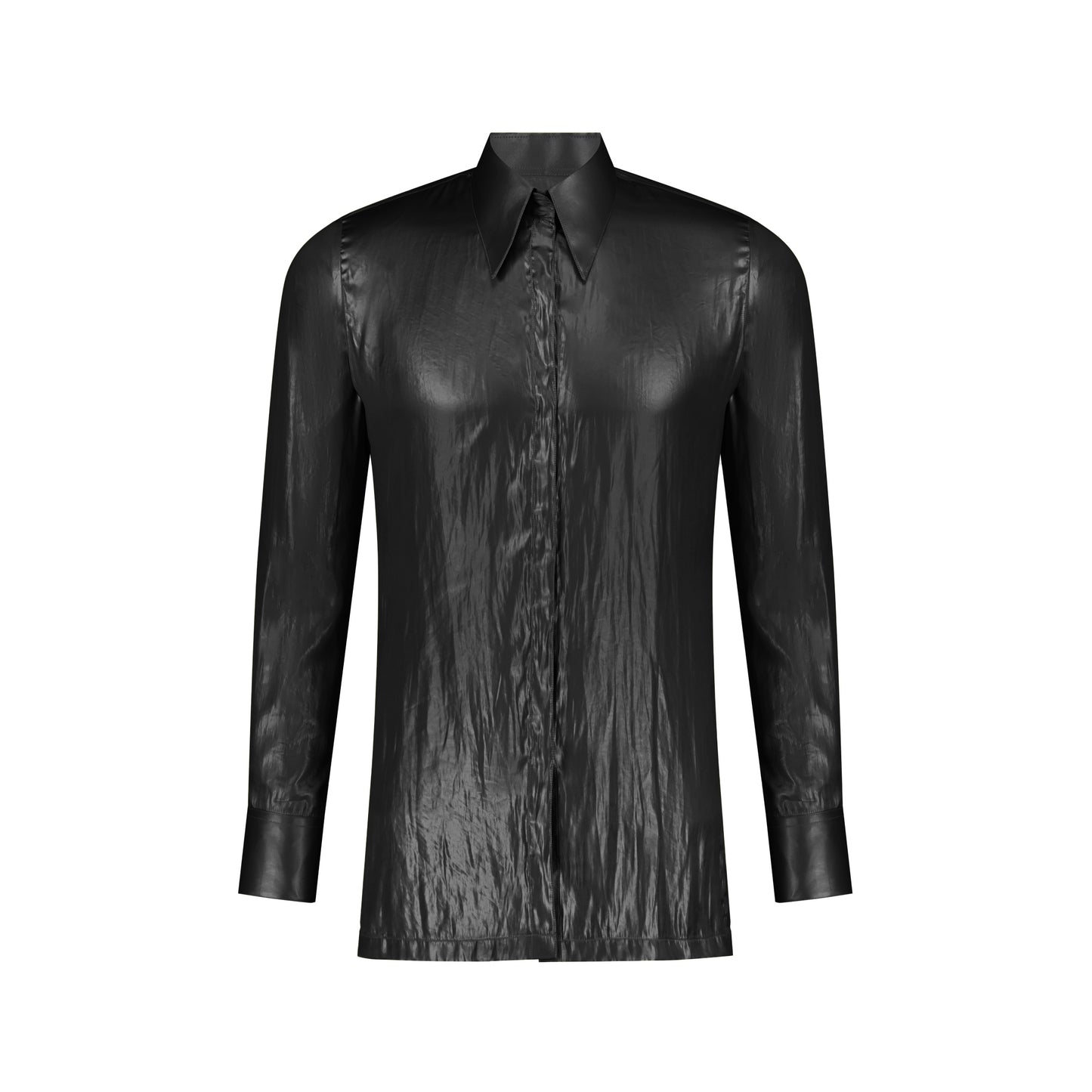 Satin Shirt In Black