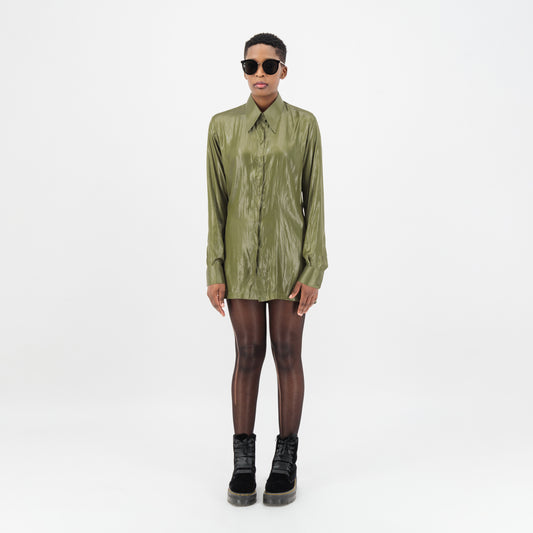 Satin Shirt In Green Women