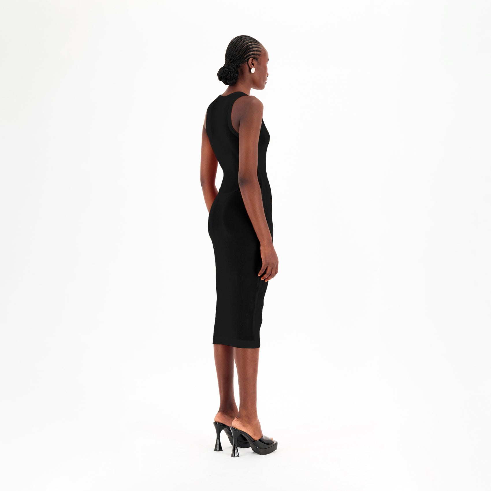 Semi-Sheer Dress In Black