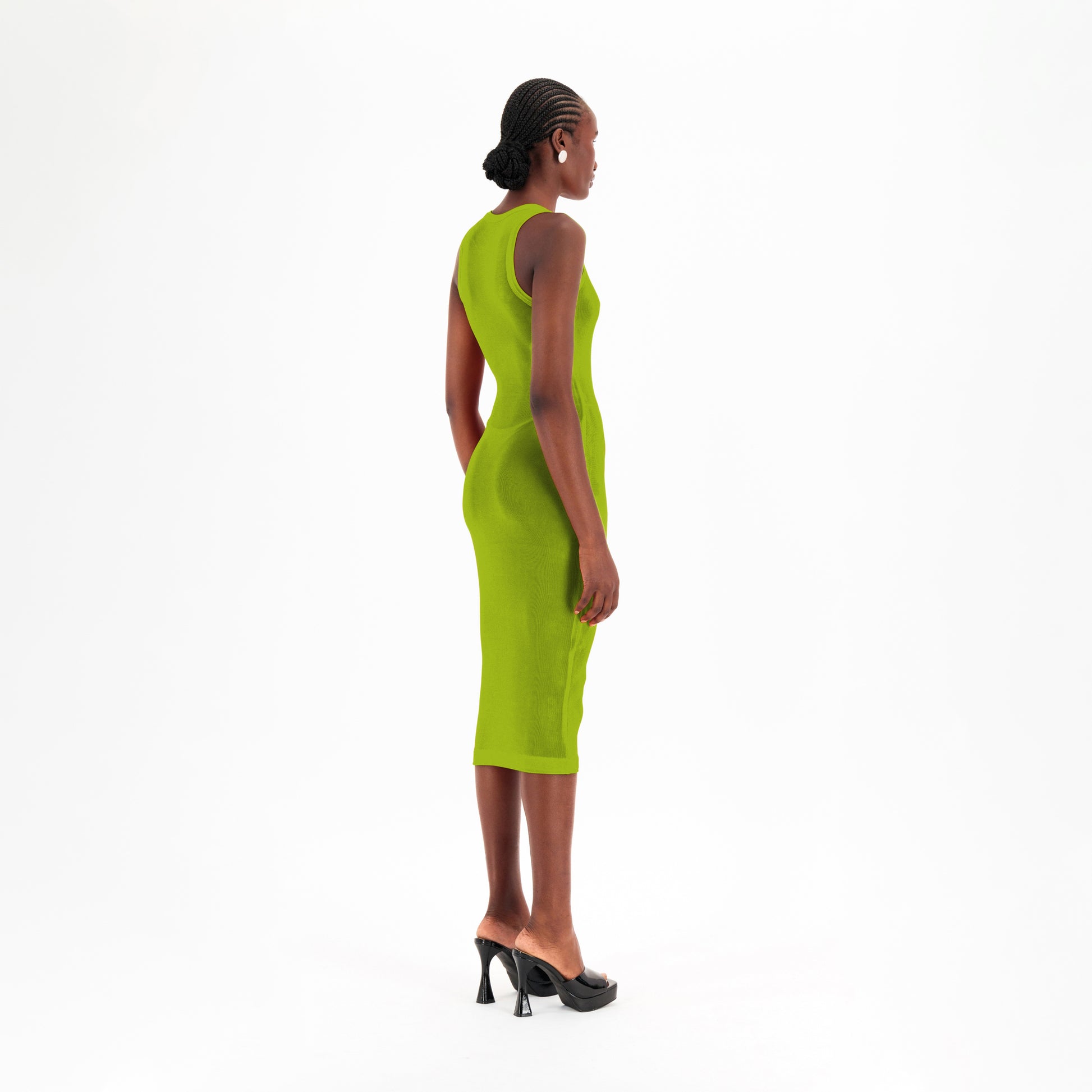 Semi-Sheer Dress In Green, L Semi-Sheer Dress In Green, L
