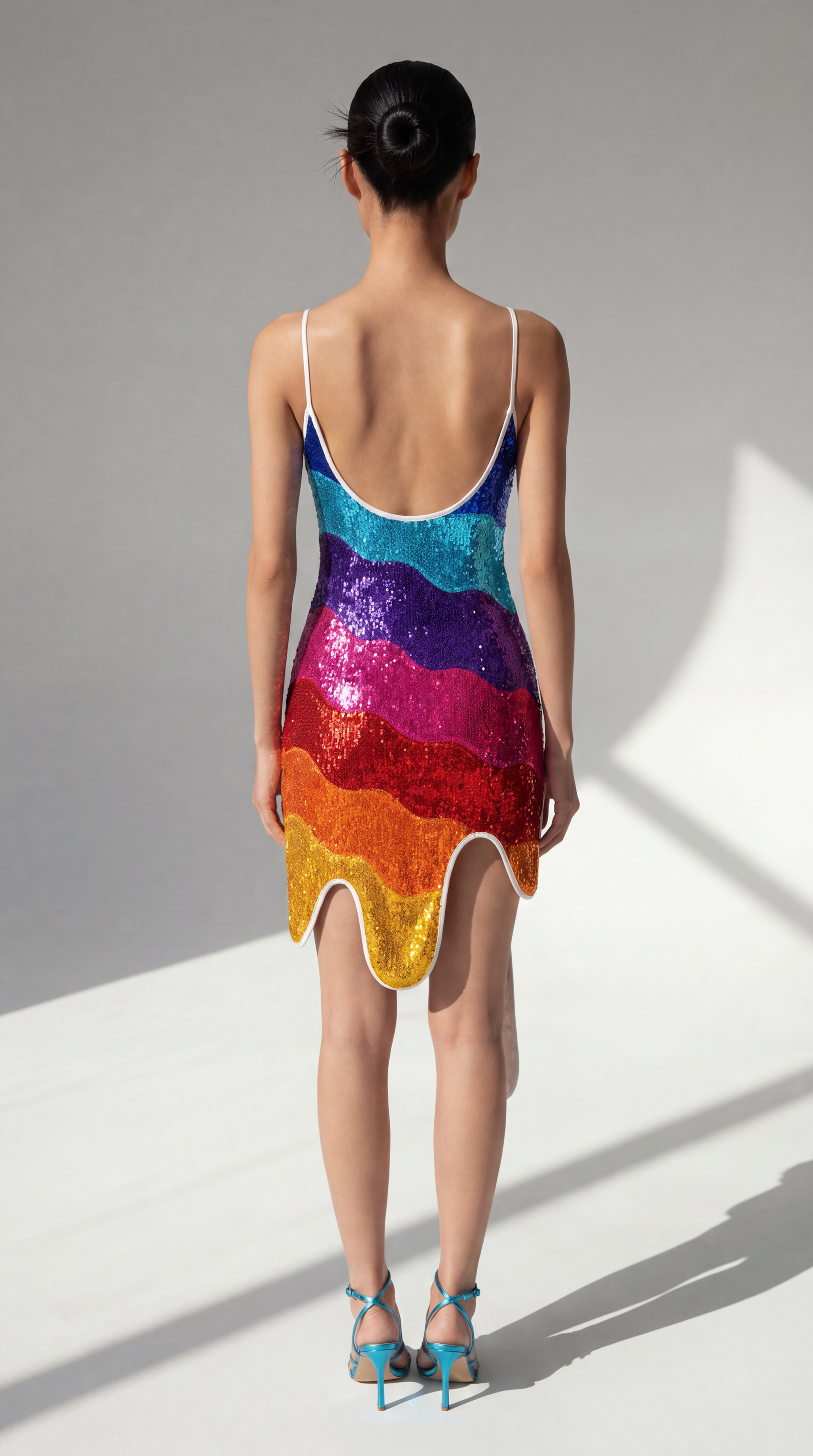 Multicolor Sequin Wavy Dress