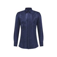 Snake Print Collared Shirt in Blue