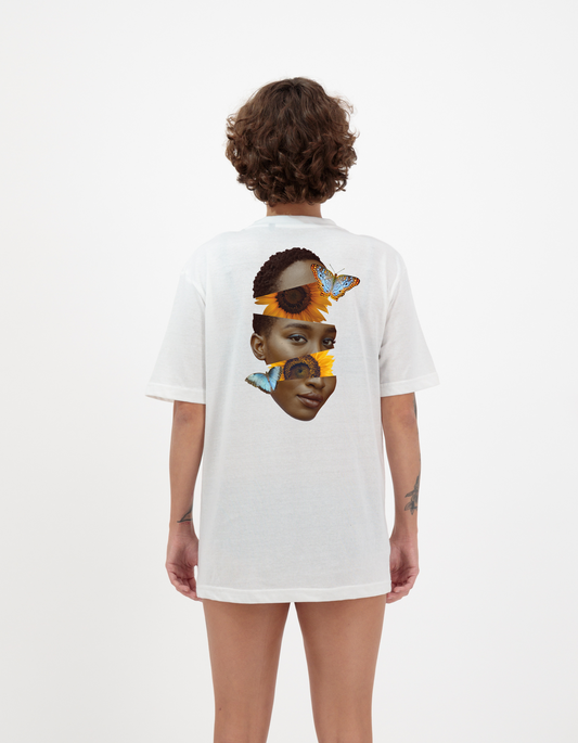 Sunflower Head White T-Shirt