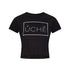 ÚCHÈ Logo Cotton Cropped T-shirt in Black