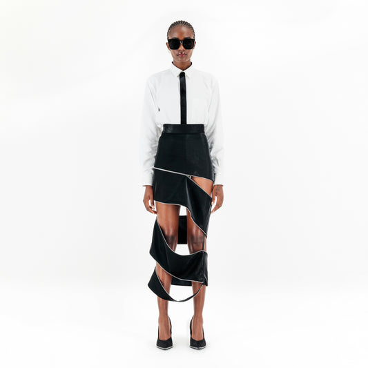 Buy Stylish Black Midi Skirt with Slit for Women Online