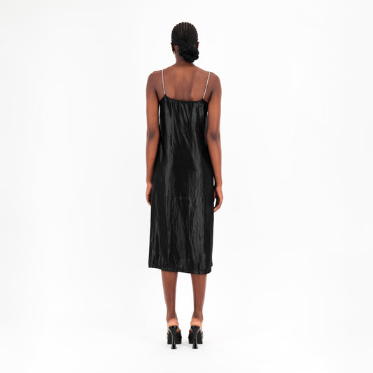 Midi Black Slip Dress