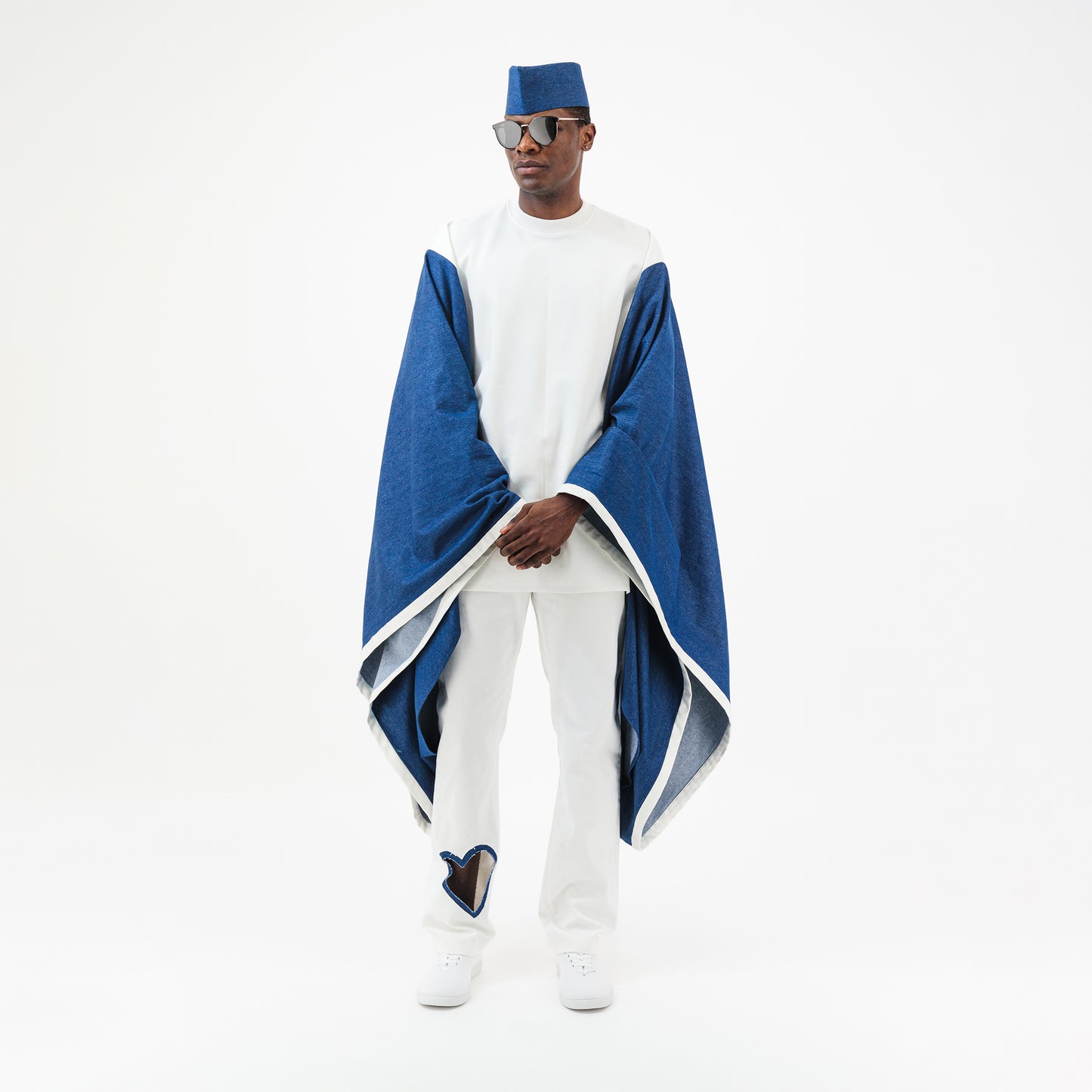 Denim Agbada Sleeves T - Shirt