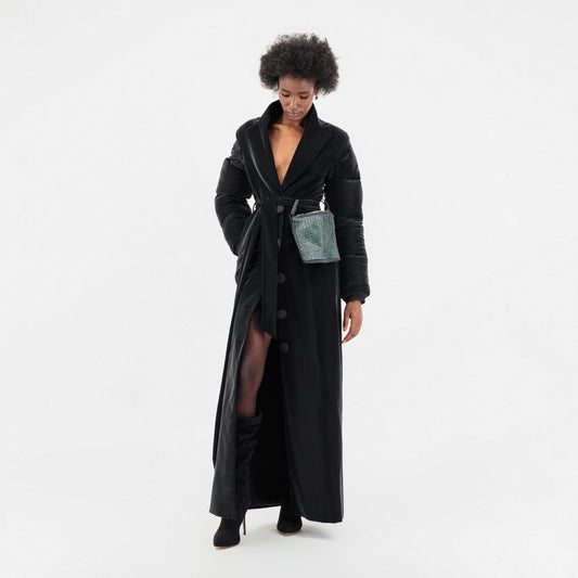 Belted Green Bag Trench Coat